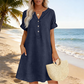 🏖️50% הנחה!👗שמלת טוניקה לנשים עם צווארון V – גזרה רפויה, כיסים ובד נושם