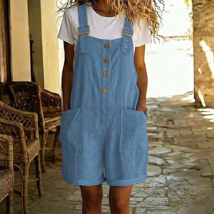👗🎞️ מבצע! אוברול רטרו חלק עם רצועות מתכווננות ✨