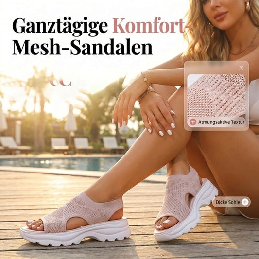 סנדלי פלטפורמה נושמים מרשת לנשי🔥👡