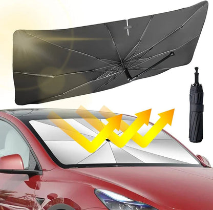 ☂️🚗 מבצע! מגן שמש Parapli מתקפל ועמיד בפני UV לשמשות הרכב ✨ מתאים לרוב כלי הרכב