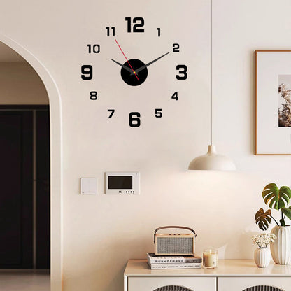 ⏰✨ סט שעון קיר אקרילי תלת מימד DIY זוהר, הדבקה קלה לעיצוב ייחודי של החדר🏠🖼️