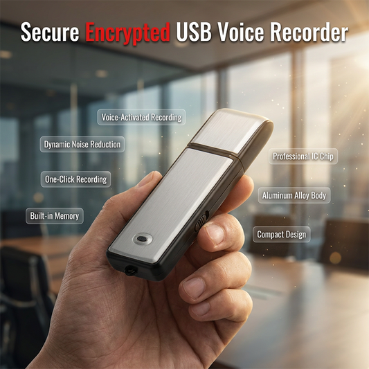 🎙️🔊 מקליט קול נייד HD USB עם ביטול רעשים - שמע צלול כבדולח לפגישות וראיונות ✨🎙️💾
