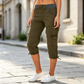 🔥 50% הנחה – הצעה לזמן מוגבל 👖 מכנסי קפרי קרגו לנשים בגזרה גבוהה עם כיסים פרקטיים – גזרה קיצית נוחה וטרנדית ✨