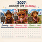 ✨️הפתעה של 50% הנחה! 🐮מי ייתן ו-2027 יביא לכם מזל טוב! 🔥לוח שנה מהנה של פרות היילנד לשנת 2027 | לוח שנה A4 |