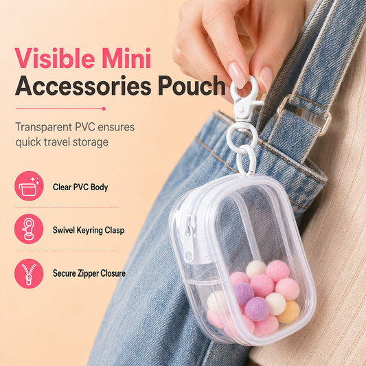 🎒 נרתיק שקוף עם קליפס – PVC עמיד למים, 6 צבעים, וו מתכת. מוצאים את האביזרים תוך שניות! ✨🔌