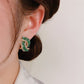Ideaal cadeau - Mode kruis groene nepkristallen oorbellen