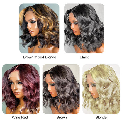 Korte Blonde Bob Body Wave Pruik Zonder Lijm voor Vrouwen